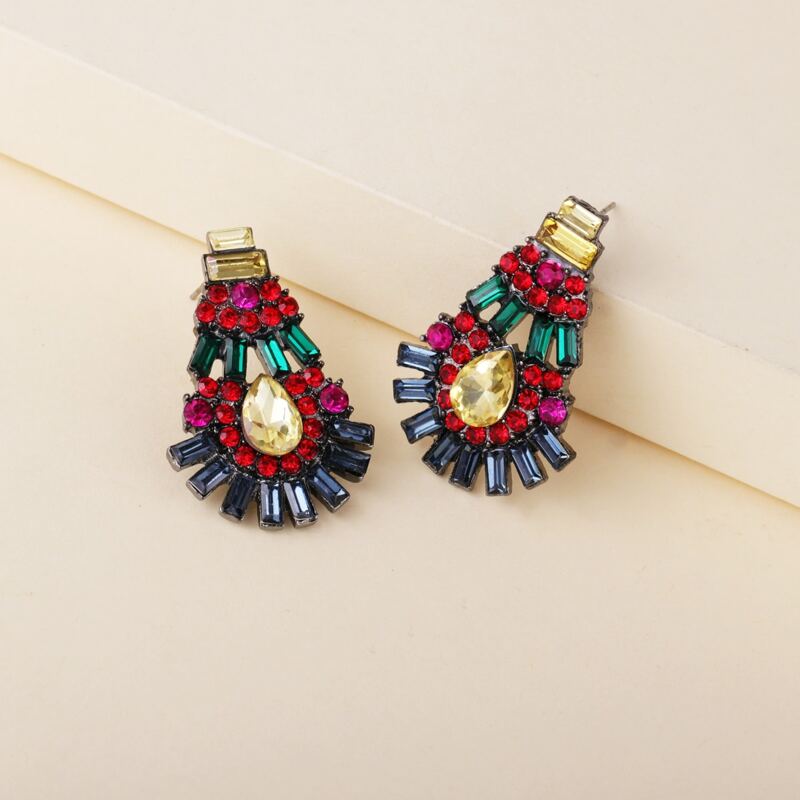

Rhinestone Stud Earrings, Multicolor