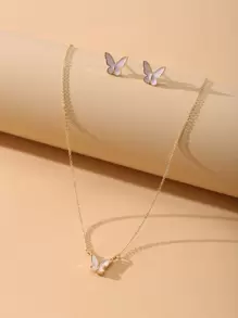 17KM 3 piezas set joya con mariposa - Multicolor - Ver 1