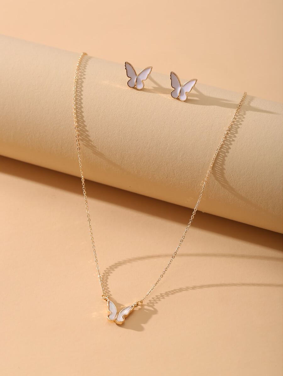 17KM 3 piezas set joya con mariposa - Multicolor - Ver 1