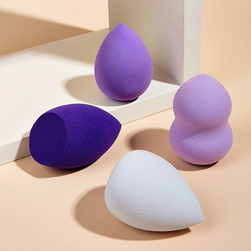 

4pcs Solid Makeup Sponge Set, Multicolor