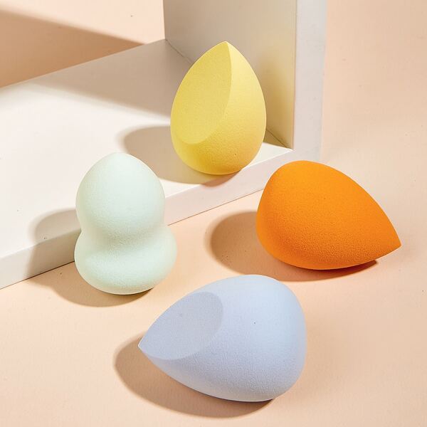 

4pcs Solid Makeup Sponge Set, Multicolor