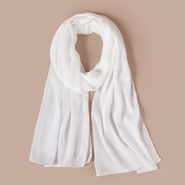 

Simple Plain Scarf, White