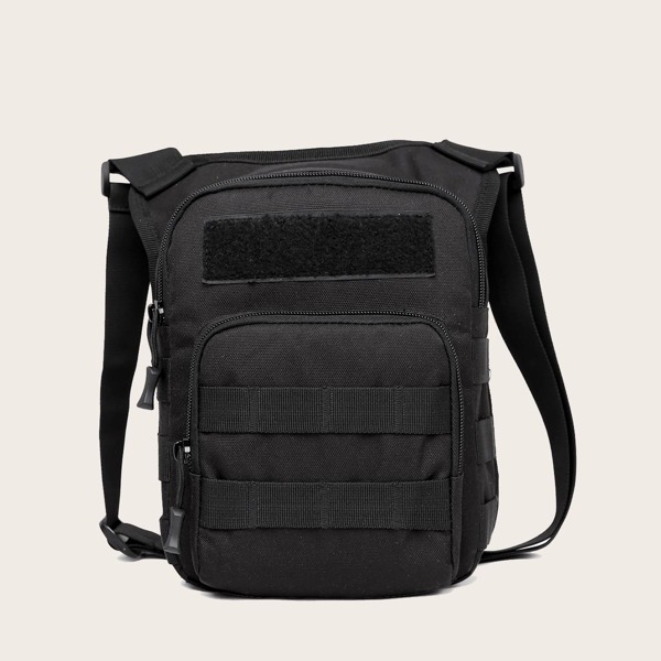 

Men Pocket Front Crossbody Bag, Black