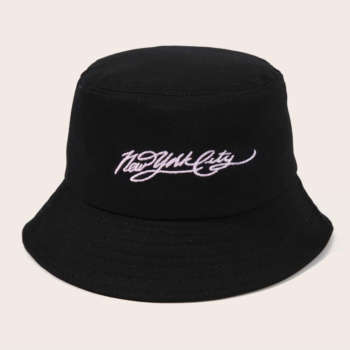 

Letter Graphic Bucket Hat, Black