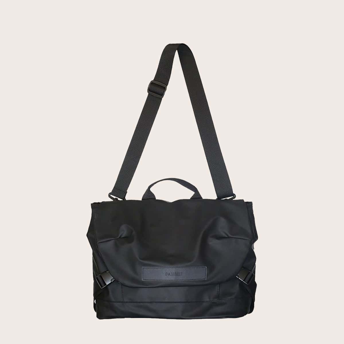 

Guys Letter Patch Crossbody Bag, Black