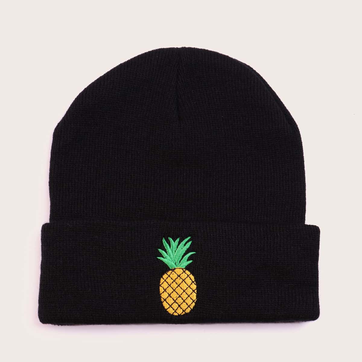 

Pineapple Knit Beanie, Black