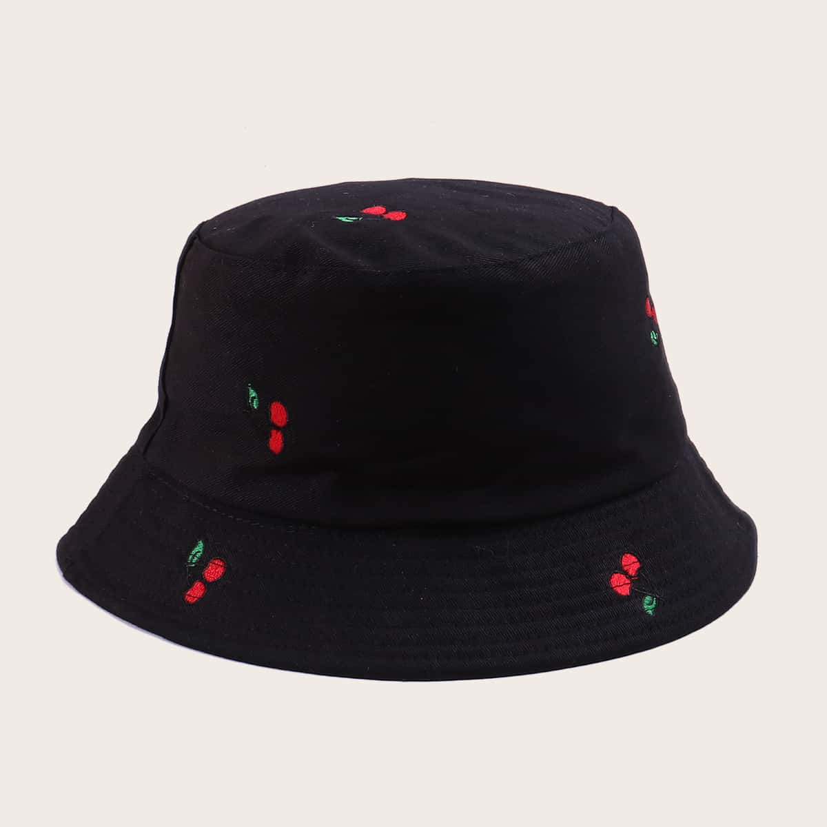 

Cherry Reversible Bucket Hat, Black
