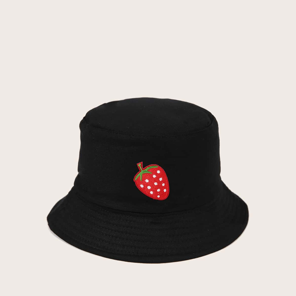 

Strawberry Bucket Hat, Black