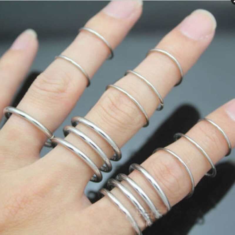 

16pcs Simple Ring, Silver