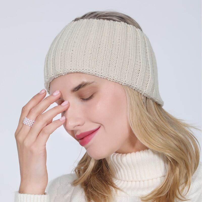 

Knit Ponytail Beanie, Beige