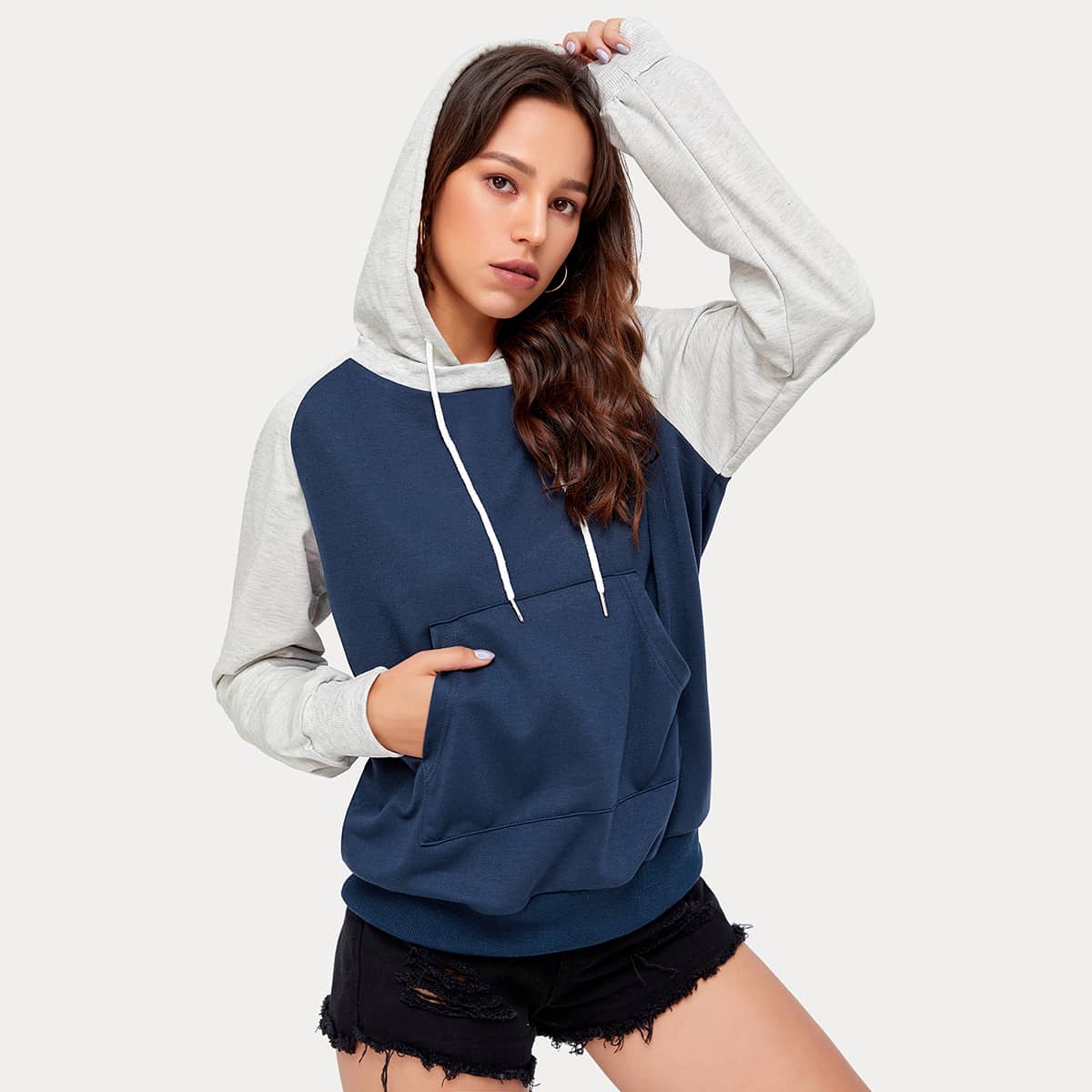 

Colorblock Pocket Hoodie, Multicolor