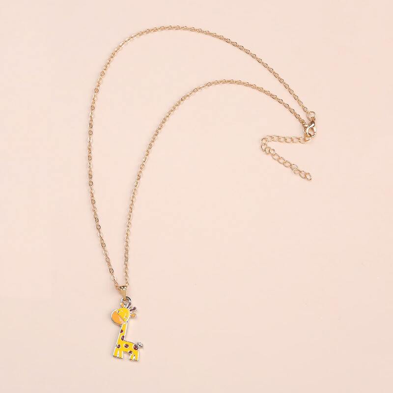 

Cartoon Giraffe Pendant Necklace, Yellow