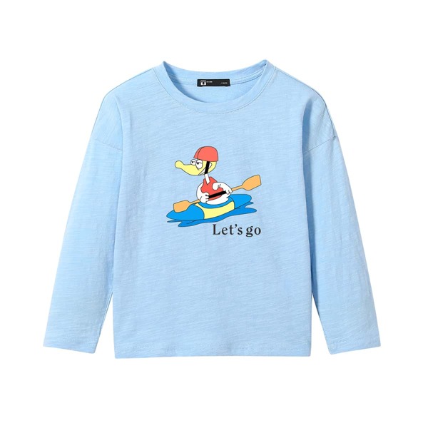

Boys Cartoon And Slogan Graphic Tee, Baby blue