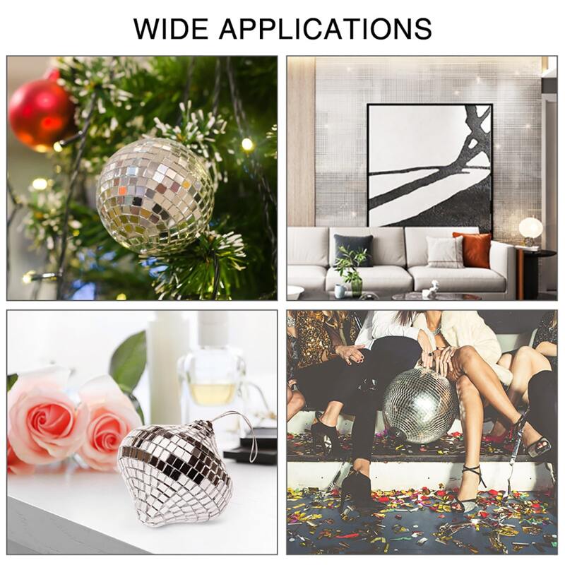 

1464pcs Mirror Mosaic Wall Sticker, Silver