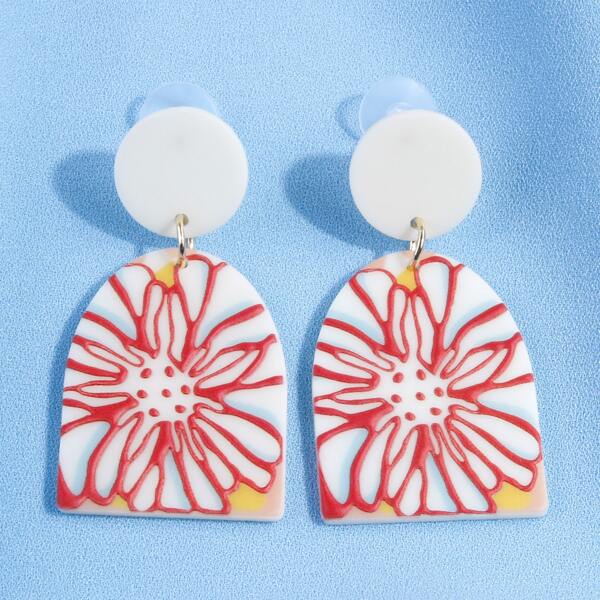 

Colorful Acrylic Drop Earrings, Multicolor