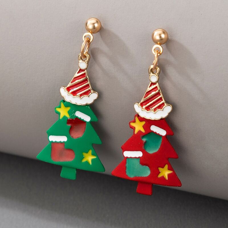 

Christmas Tree Drop Earrings, Multicolor