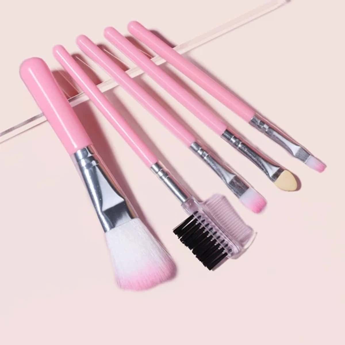 

5pcs Makeup Brush Set, Pink