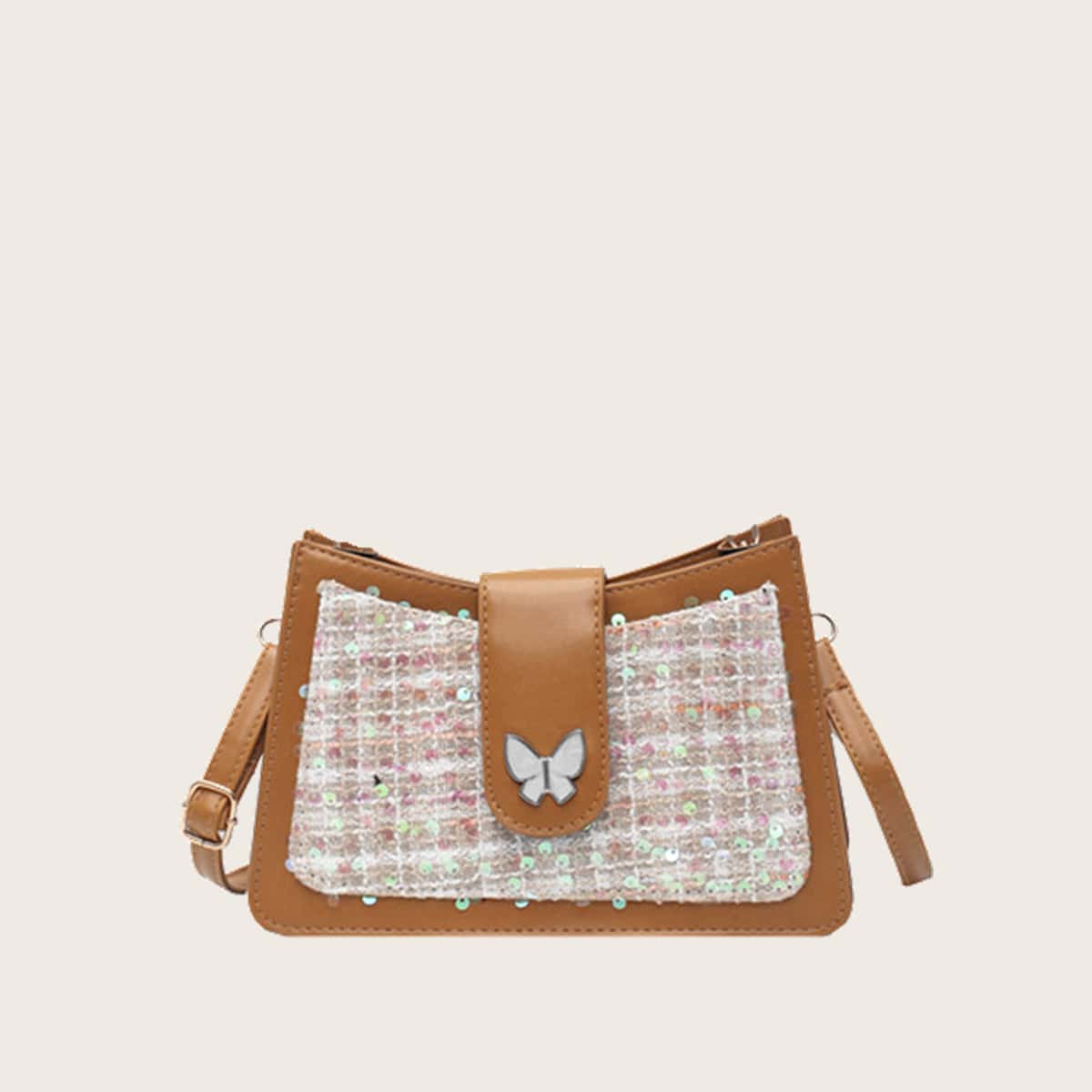 

Sequin Butterfly Baguette Bag, Multicolor