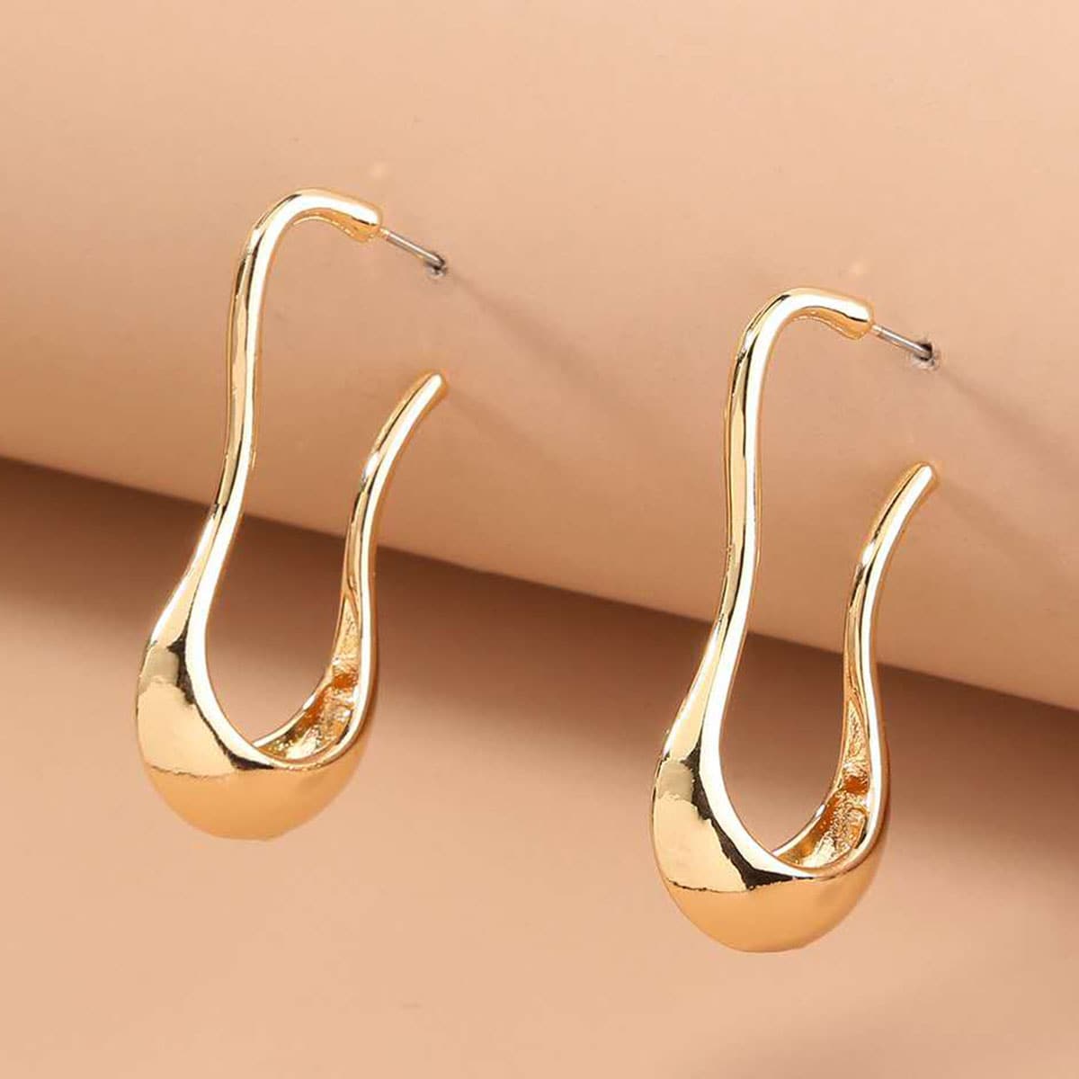 

Metallic Hoop Earrings, Gold