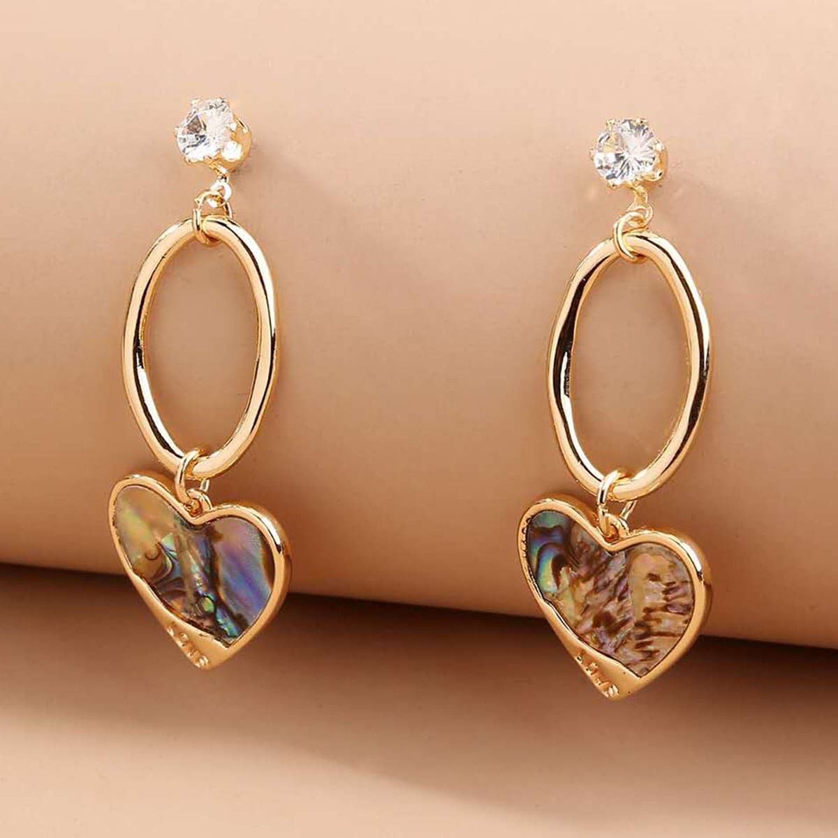 

Heart Shaped Drop Earrings, Multicolor