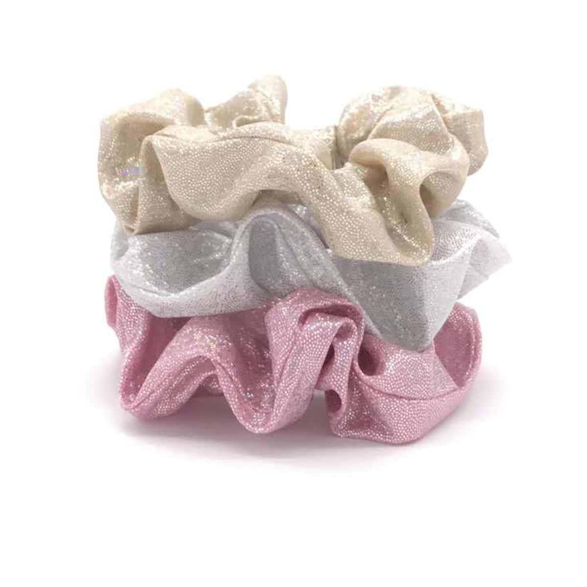 

3pcs Glitter Scrunchie, Multicolor