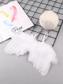 SHEIN Baby Girl Newborn Unisex Wings & Headband Photo Outfit