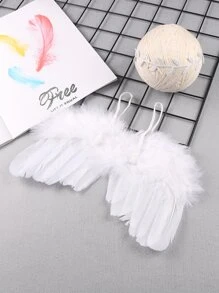 SHEIN Baby Girl Newborn Unisex Wings & Headband Photo Outfit