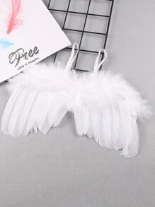 SHEIN Baby Girl Newborn Unisex Wings & Headband Photo Outfit