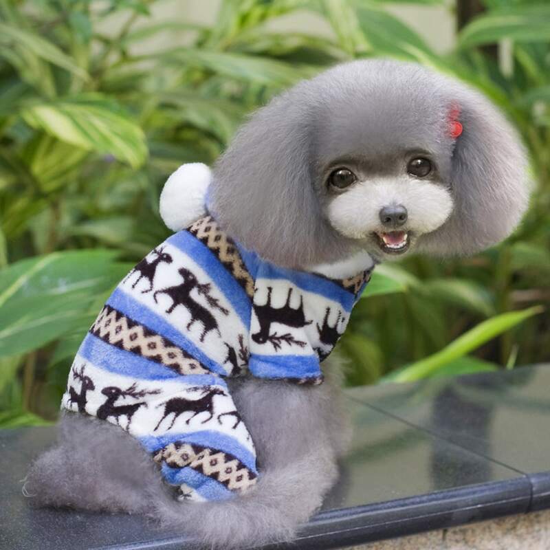 

Deer Pattern Dog Jumpsuit, Blue
