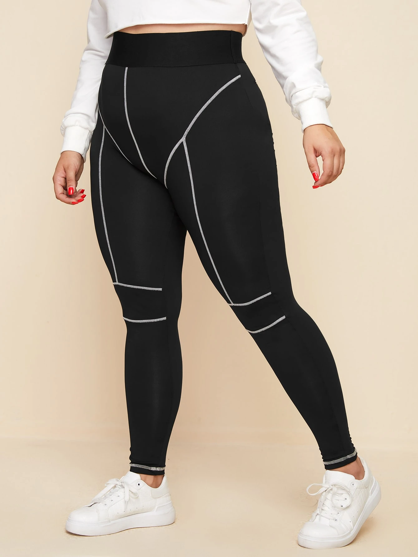 grande taille Sheego Leggings Pantalon Femme Taille 40 46 52 Gris Étoiles Motif 1 945