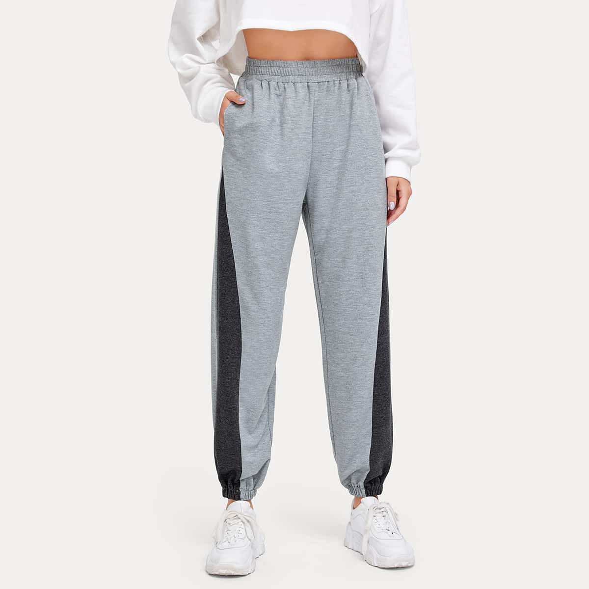 

Contrast Tape Sweatpants, Light grey