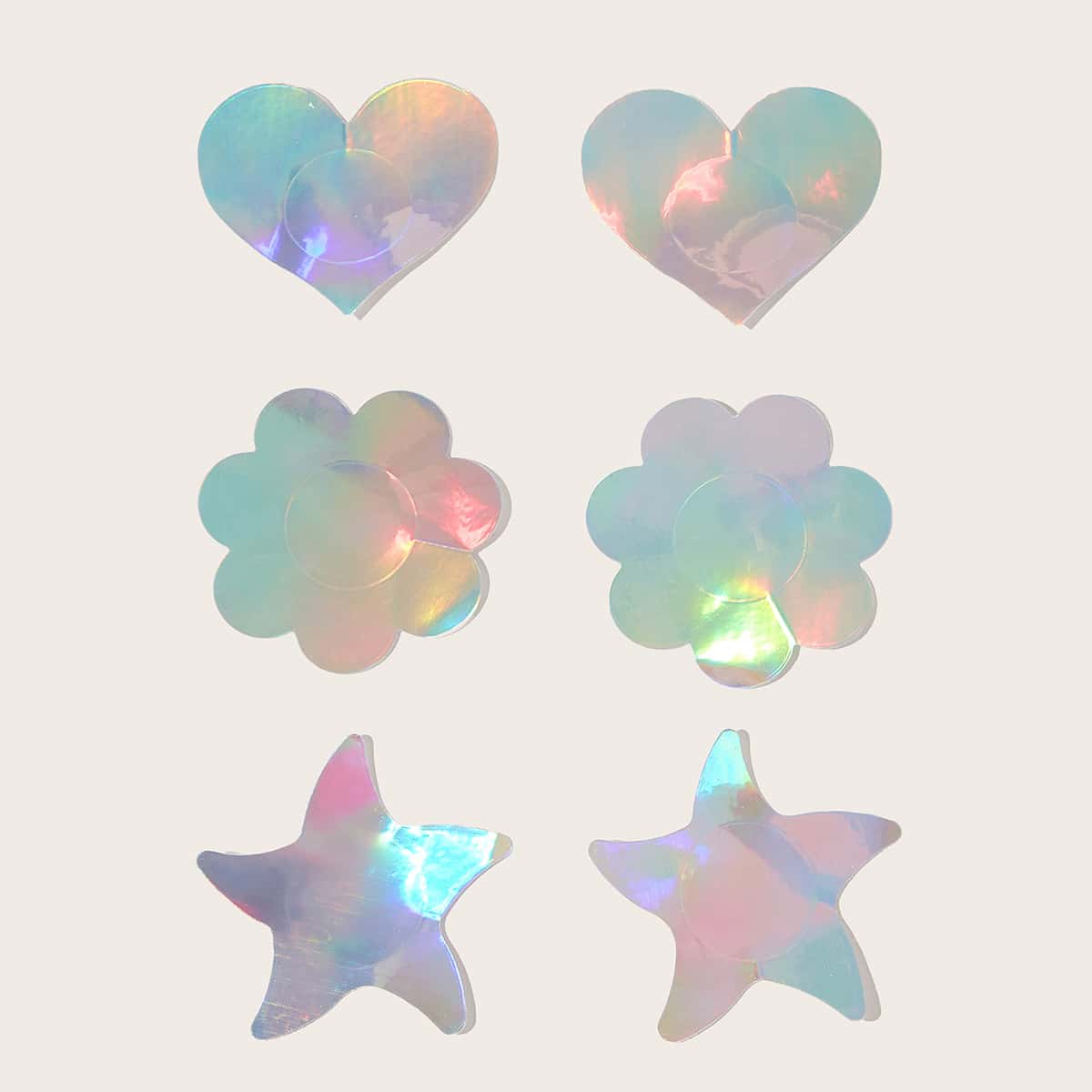 

3pairs Heart & Flower & Star Shaped Nipple Cover, Multicolor