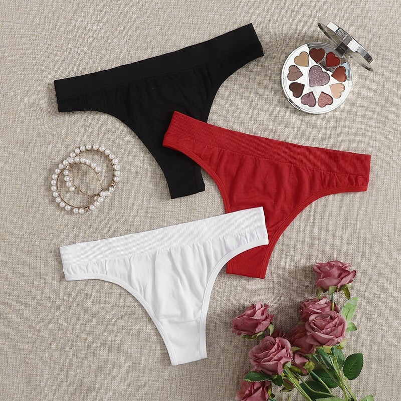 

3pack Solid Panty Set, Multicolor