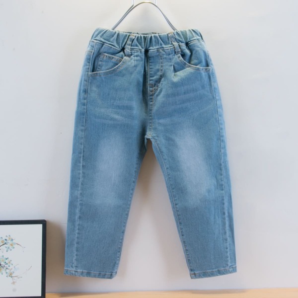

Toddler Boys Elastic Waist Solid Jeans, Medium wash