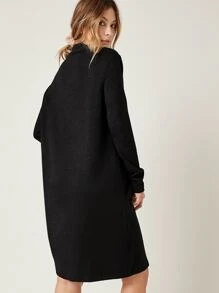 SHEIN Solid Stand Collar Dress