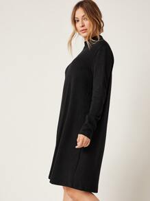 SHEIN Solid Stand Collar Dress