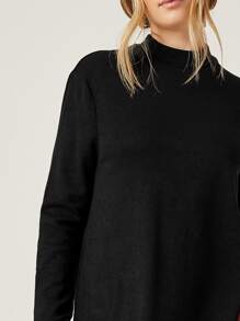 SHEIN Solid Stand Collar Dress