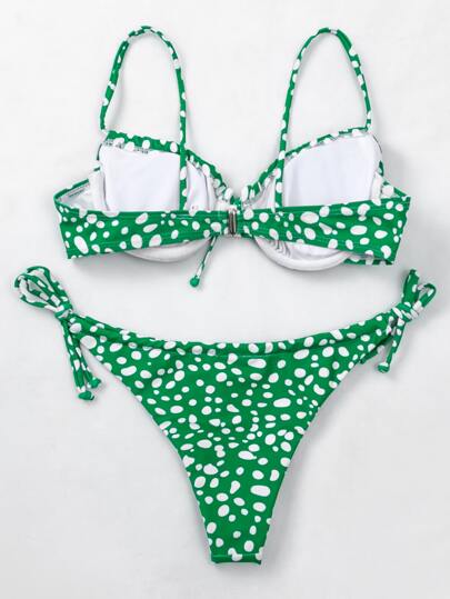 Dalmatian Underwire Tie Side Bikini Swimsuit
