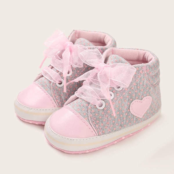 

Baby Girl Heart Detail High Top Sneakers, Grey