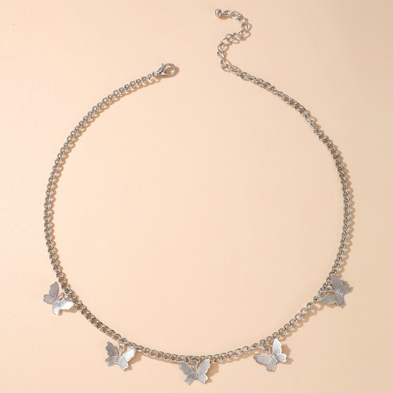 

Butterfly Chain Necklace, Silver