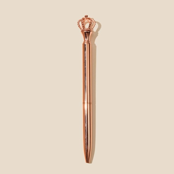 

1pc Crown Design Ballpoint Pen, Black
