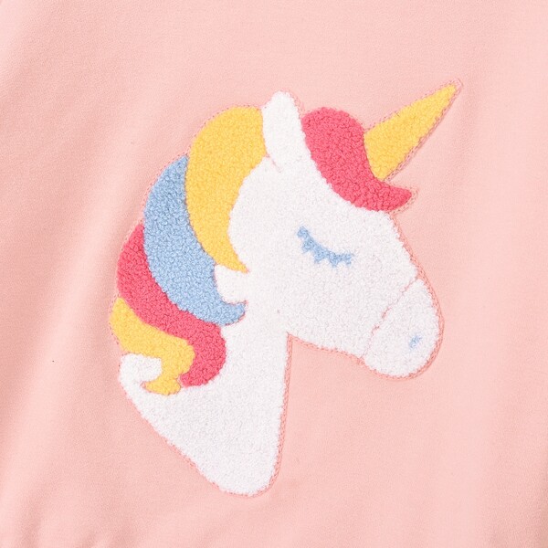 

Toddler Girls Unicorn Print Sweatshirt, Pastel baby pink