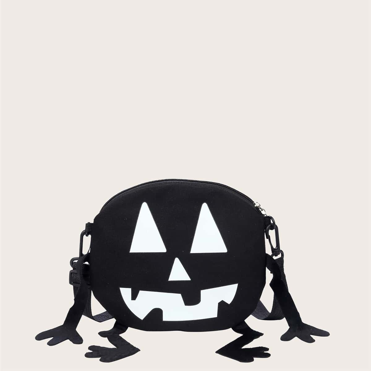 

Halloween Grimace Pattern Crossbody Bag, Black