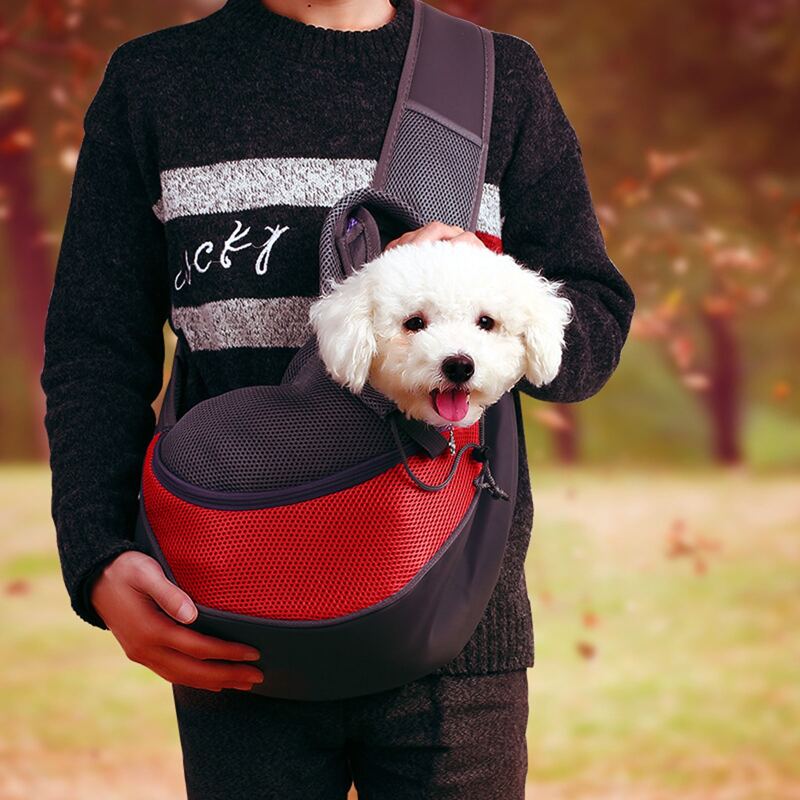 

Two Tone Dog Sling Bag, Red