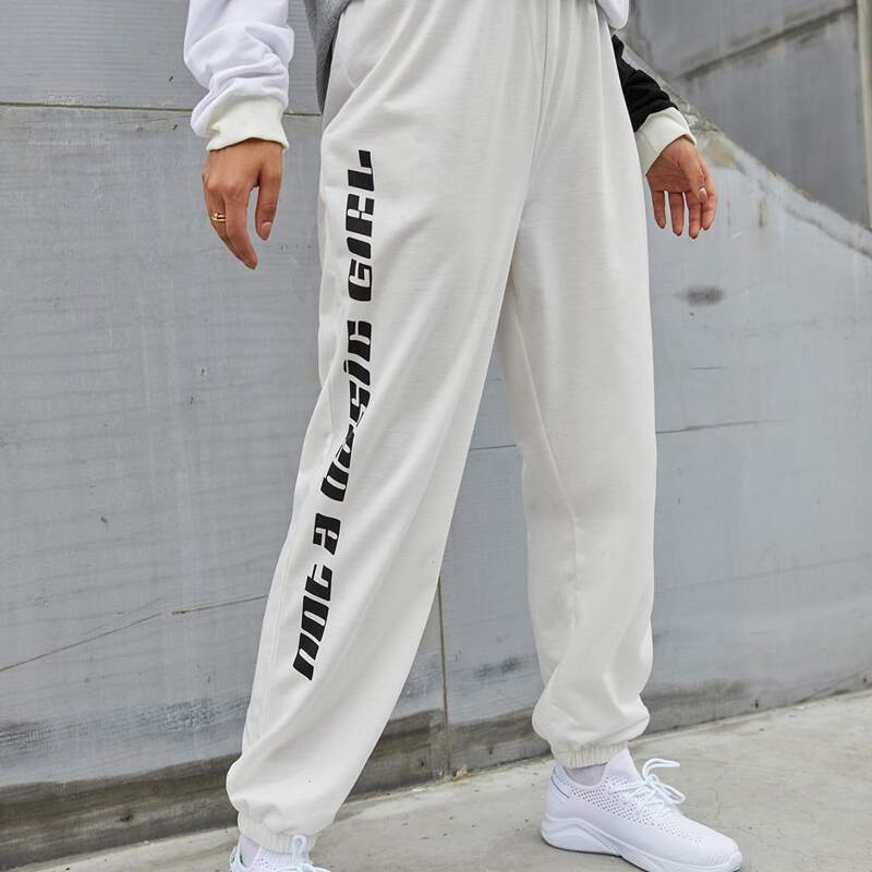 

Letter Graphic Sweatpants, White