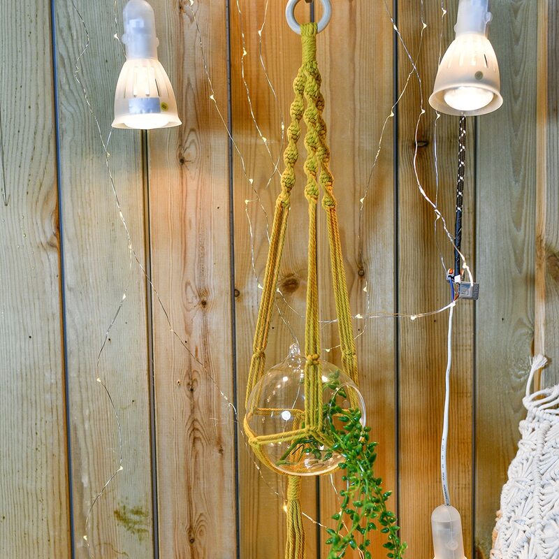 

1pc Woven Macrame Plant Hanger, Yellow