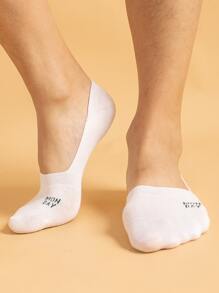 5 pares calcetines invisibles de hombres con estampado de letra - Multicolor - Ver 2