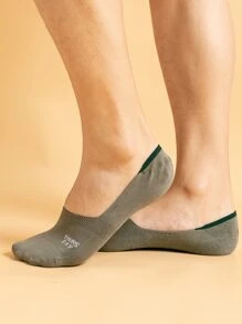 5 pares calcetines invisibles de hombres con estampado de letra - Multicolor - Ver 3