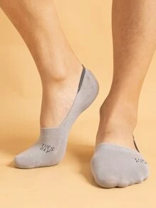 5 pares calcetines invisibles de hombres con estampado de letra - Multicolor - Ver 4