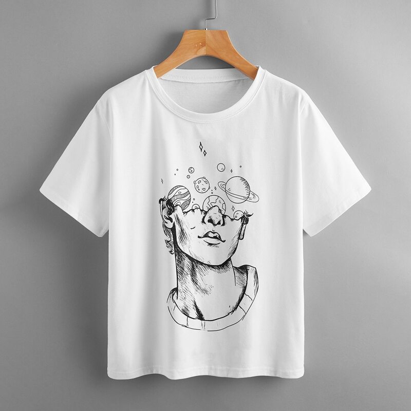 

Figure Graphic Tee, White